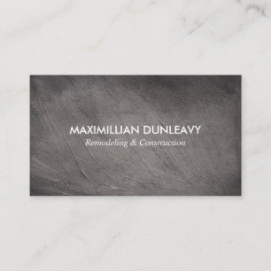Simple Grey Stucco Construction Business Card
