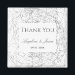 Simple Grey Wedding Thank You Favour Magnet<br><div class="desc">Modern Art Black and White Wedding Thank You Favour magnet. Simple,  stylish,  contemporary,  unique. All graphic elements are free for change,  move or even remove - make your best combination!</div>