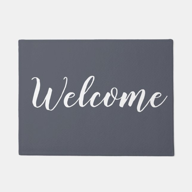 Simple Grey Welcome Doormat (Front)