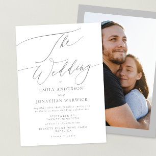 Simple Grey White The Wedding Photo Overlay Invitation