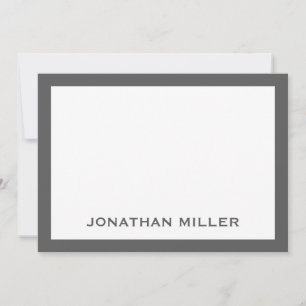 Simple Grey White Typographic Name 5x7 Card