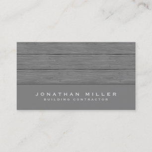Simple Grey Wooden Plank Design Business Card