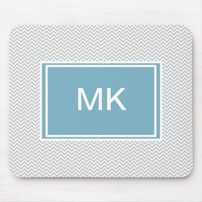 Simple Grey ZigZag Mouse Mat (Front)