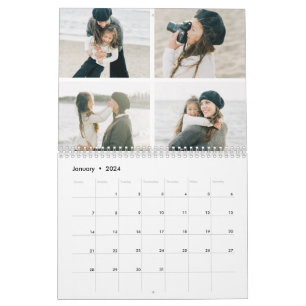 Simple Grid Of Four (48 Photos) Custom Calendar