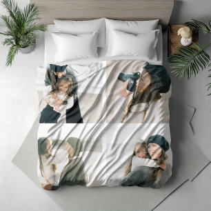 Simple Grid of Four Personalised Photo Blanket