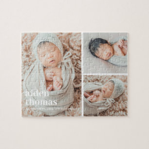 Simple Grid Of Three Personalised Photo Puzzle