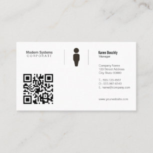 Simple Grid QR Code Business Card