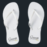Simple Groom Floral Wedding Calligraphy Flip Flops<br><div class="desc">For further customisation, please click the "Customise" button and use our design tool to modify this template. If the options are available, you may change text and image by simply clicking on "Edit/Remove Text or Image Here" and add your own. If you wish to have this design added to a...</div>