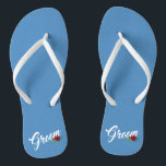 Simple Groom Floral Wedding Calligraphy Flip Flops<br><div class="desc">For further customisation, please click the "Customise" button and use our design tool to modify this template. If the options are available, you may change text and image by simply clicking on "Edit/Remove Text or Image Here" and add your own. If you wish to have this design added to a...</div>