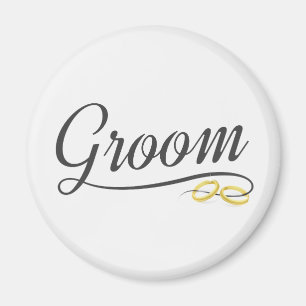 Simple Groom Floral Wedding Calligraphy   Magnet