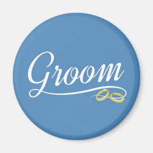 Simple Groom Floral Wedding Calligraphy   Magnet