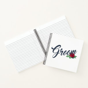 Simple Groom Floral Wedding Calligraphy   Notebook
