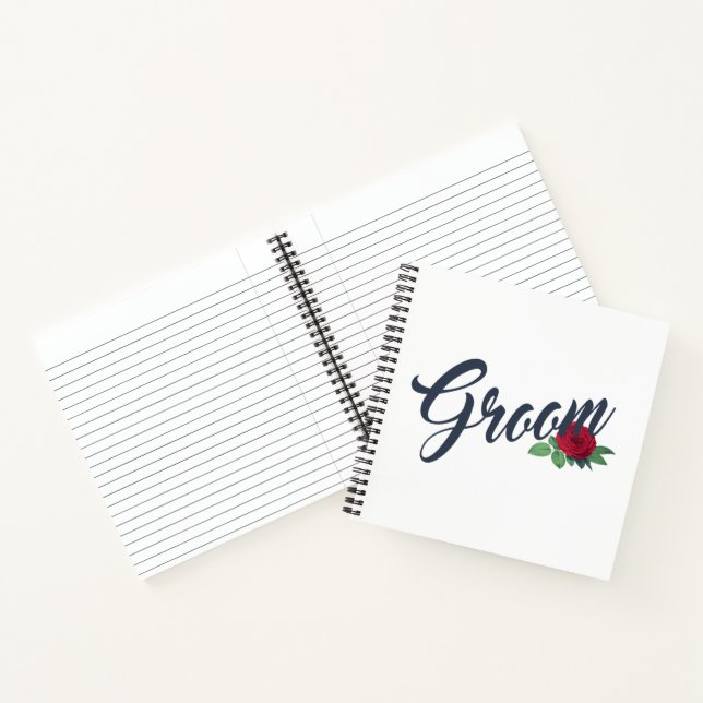Simple Groom Floral Wedding Calligraphy | Notebook (Inside)