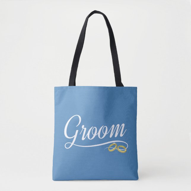 Simple Groom Floral Wedding Calligraphy | Tote Bag (Front)
