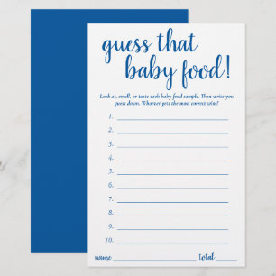 Simple Guess the Baby Food   French Blue Game Card