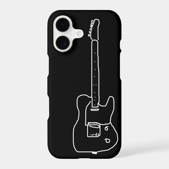 simple guitar on black (Back)