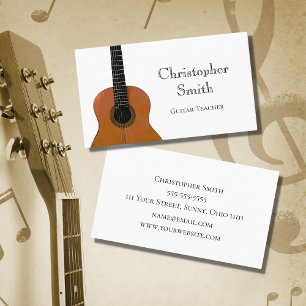 Simple Guitar Teacher Music Lessons Business Card