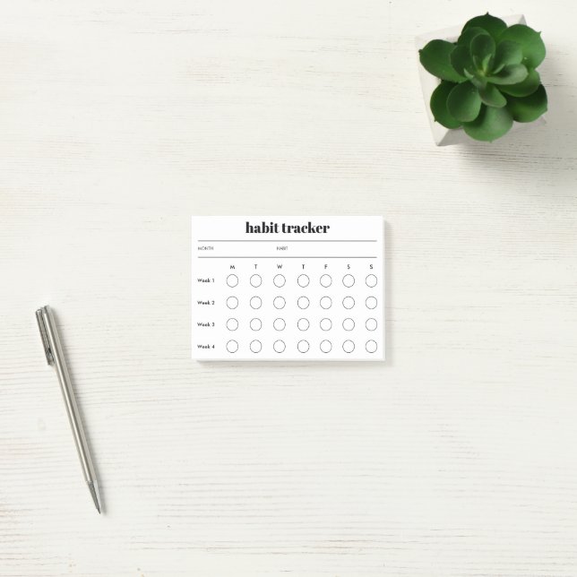Simple Habit Tracker Post-It Notes (Office)