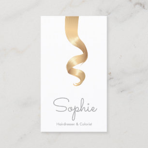 Simple Hair Curl Salon Hairstylist Business Card