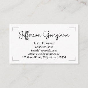 Simple Hair Dresser Business Card