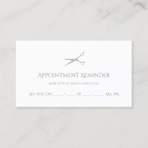 Simple Hair Stylist Scissors Modern Appointment Card