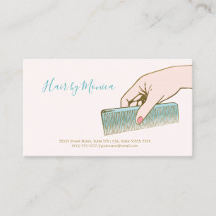 Simple Hair Stylist With Hair Comb in Hand Business Card