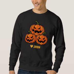 Simple Halloween boo spooky pumpkin Personalise Sweatshirt