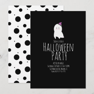 Simple Halloween Cute Ghost Birthday Party Event  Invitation