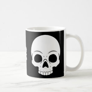 Simple Halloween Day Skull Spooky Name Coffee Mug