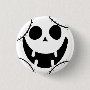 Simple Halloween jack-o-lantern pumpkin face 3 Cm Round Badge