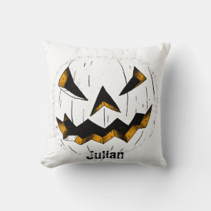 Simple Halloween jack-o-lantern pumpkin face Cushion