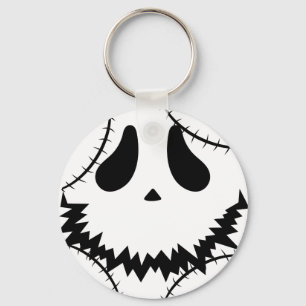 Simple Halloween jack-o-lantern pumpkin face Key Ring