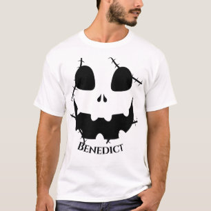 Simple Halloween jack-o-lantern pumpkin face Name T-Shirt