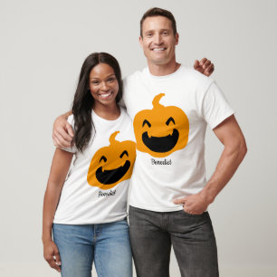 Simple Halloween jack-o-lantern pumpkin face Name T-Shirt