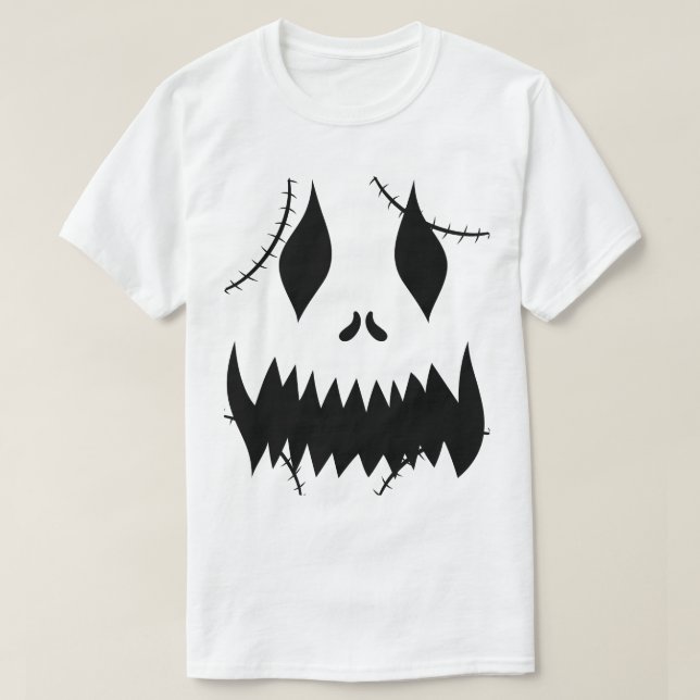 Simple Halloween jack-o-lantern pumpkin face T-Shirt (Design Front)
