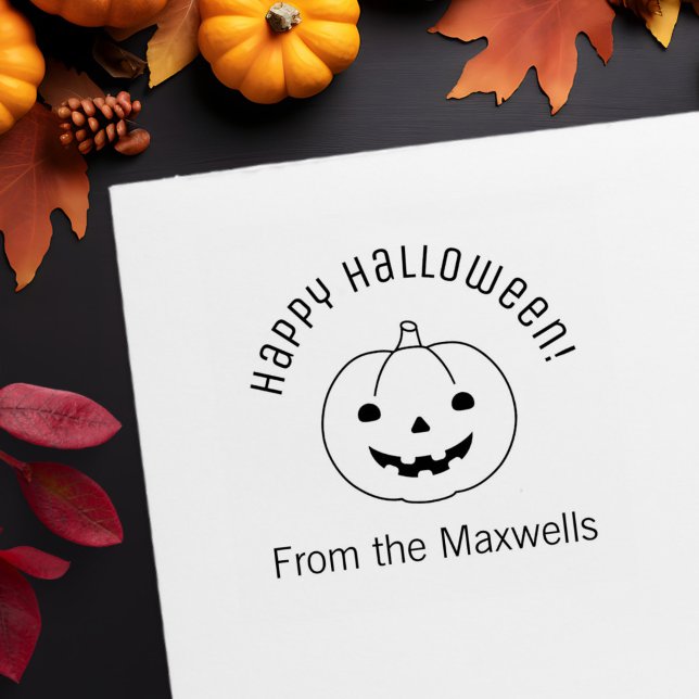 Simple Halloween Pumpkin Arch Message Self-inking Stamp (Creator Uploaded)