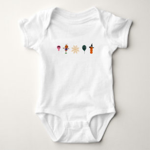 Simple Halloween Pumpkin face ghost scary Party Baby Bodysuit