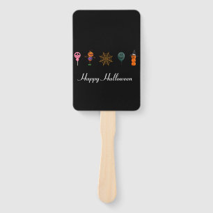 Simple Halloween Pumpkin face ghost scary Party Hand Fan