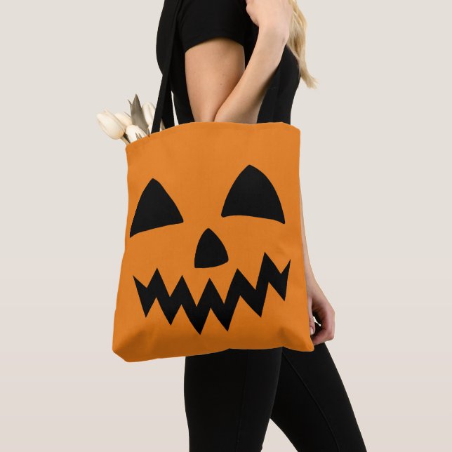 Simple Halloween Pumpkin face ghost scary Party Tote Bag (Close Up)