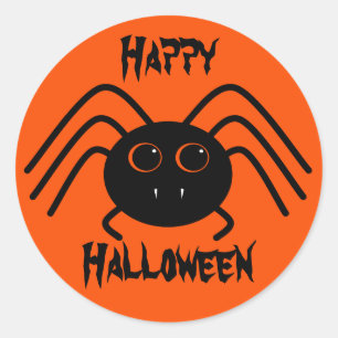Simple Halloween spider Classic Round Sticker