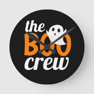 Simple Halloween The Boo Crew Spooky Ghost Round Clock