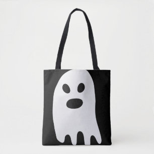 Simple Halloween White Ghost Tote Bag