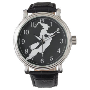 Simple Halloween White Witch Silhouette Black Watch