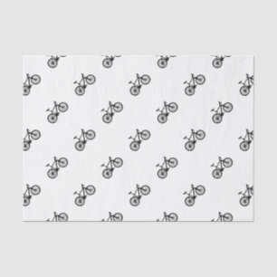 Simple hand drawn bicycle in black and white tissue paper