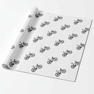 Simple hand drawn bicycle in black and white wrapping paper