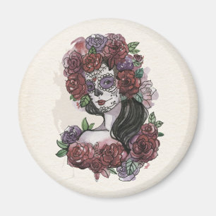 Simple Hand-drawn Dia de los Muertos Magnet