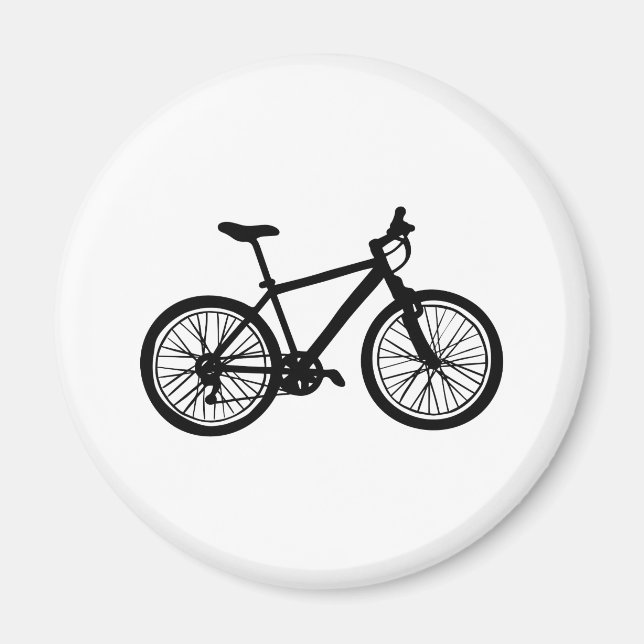 Simple hand drawn doodle of bicycle in black and w magnet (Front)