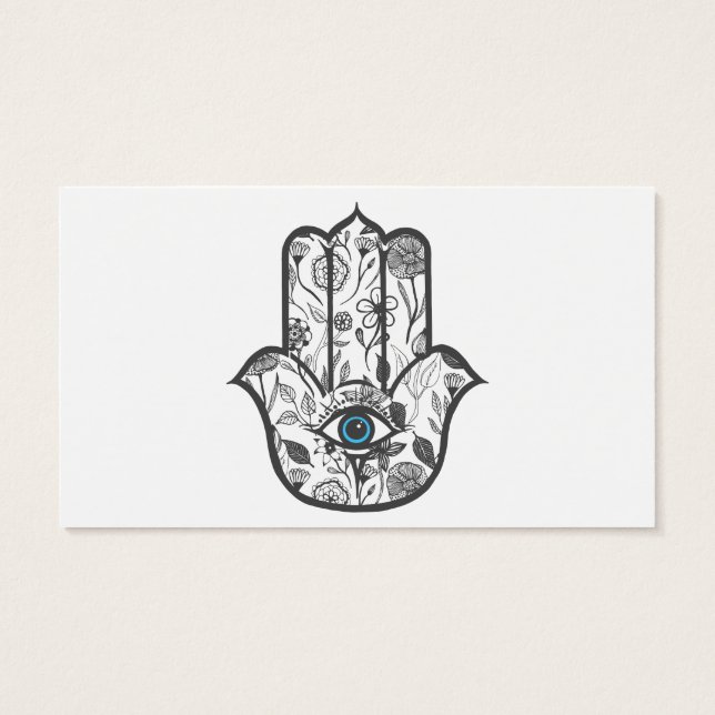 Simple Hand Drawn Floral Hamsa Hand (Back)