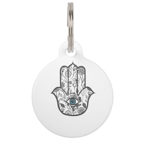 Simple Hand Drawn Floral Hamsa Hand Pet Tag Zazzle Co Uk It will be a perfect gift. zazzle