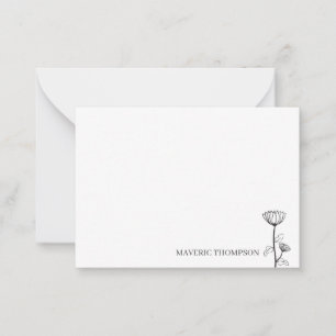 Simple Hand Drawn Flower  Card